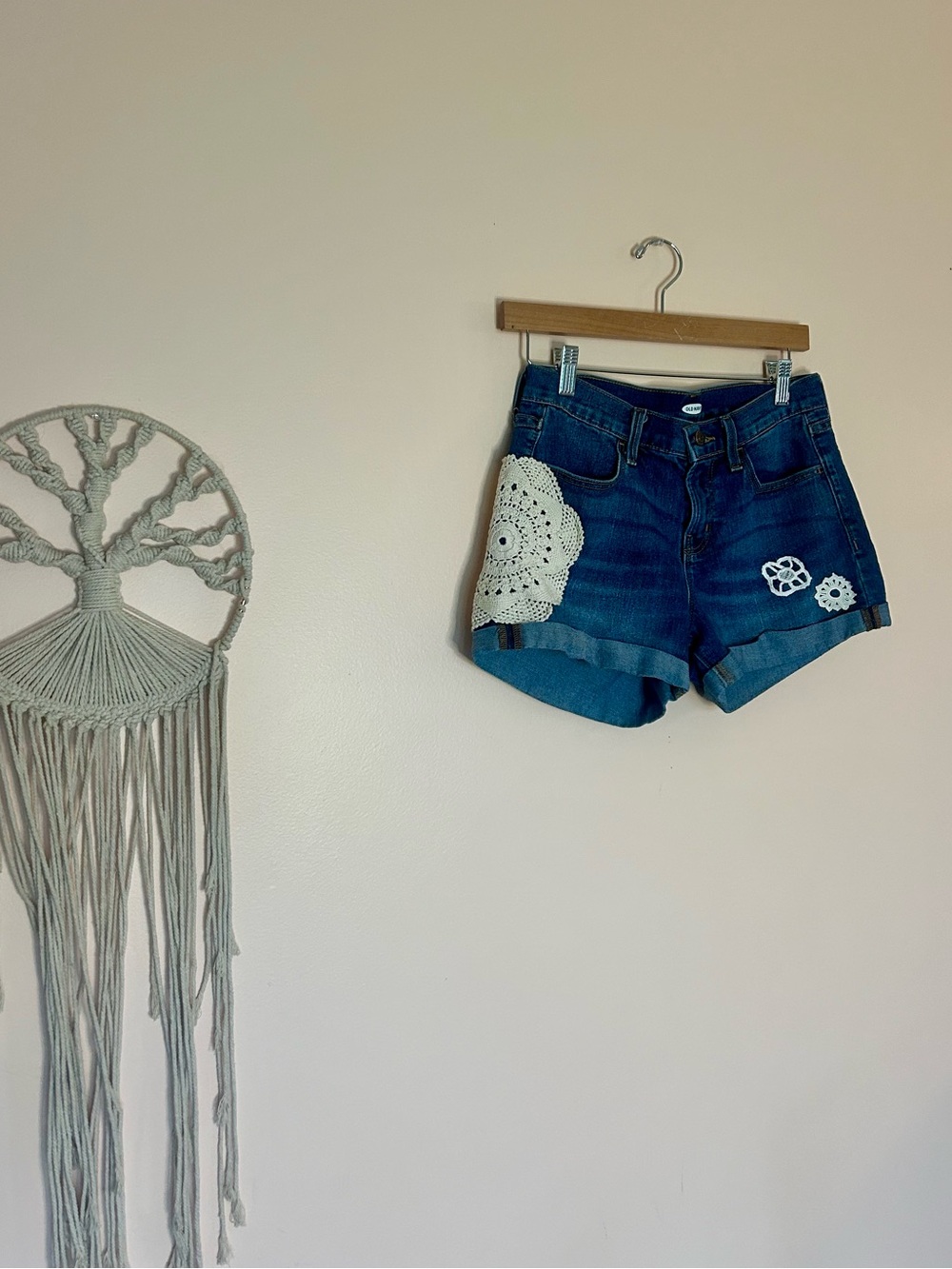 Upcycled Doily Shorts